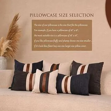 BOYSUM Rustic Faux Leather Pillow Cover for Modern Home