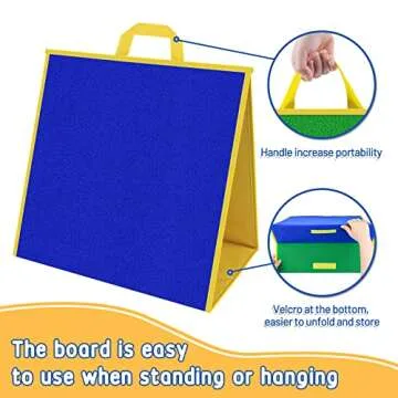 AKAYOK Foldable Felt Board for Toddlers Flannel Board Stories for Preschool Early Learning Interactive Storytelling Double Sided Felt Story Board Reusable Wall Hanging Holiday Gift for Kid (17 * 17)