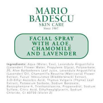 Mario Badescu Facial Spray with Aloe, Chamomile and Lavender for All Skin Types | Face Mist That Hydrates and Restores Balance & Brightness | 4 FL OZ & 2 FL OZ Combo