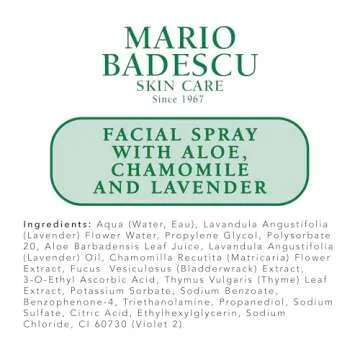 Mario Badescu Facial Spray with Aloe, Chamomile and Lavender for All Skin Types | Face Mist That Hydrates and Restores Balance & Brightness | 4 FL OZ & 2 FL OZ Combo