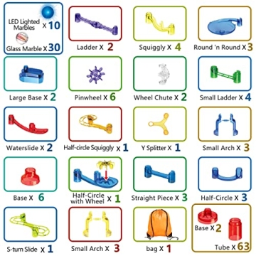 Meland Marble Run Set - 153 Pcs for Kids Creativity