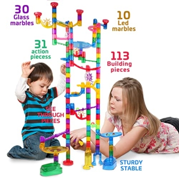 Meland Marble Run Set - 153 Pcs for Kids Creativity