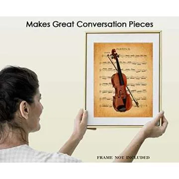 Vintage Violin Partita II Music Sheet Wall Art Print