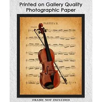 Vintage Violin Partita II Music Sheet Wall Art Print