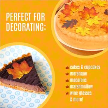 Edible Fall Leaves - Assorted Set of 24 Toppers for Cakes