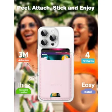 TopMade Phone Card Holder - RFID Wallet Stick-On for Phones