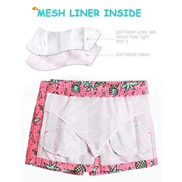 maamgic Boys Swim Trunks Toddler Swim Shorts Little Boys Bathing Suit Swimsuit Toddler Boy Swimwear,Palmpineapple Pink,8 T