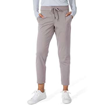 G Gradual Women's 7/8 Stretch Pants with Deep Pockets for Athletic, Golf and Lounge