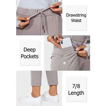 G Gradual Women's 7/8 Stretch Pants with Deep Pockets