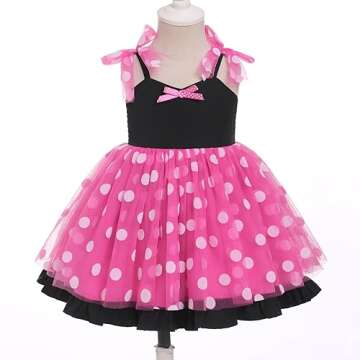 Polka Dot Birthday Dress for Girls Tutu Tulle Princess Dress Toddler Girls Confetti Dress Sleeveless Summer Halloween Christmas Easter Pageant Communion Sundress Clothes Hot Pink f 18-24 Months