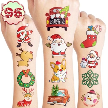 Christmas Temporary Tattoos 96PCS for Party Favors and Gifts