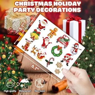 Christmas Temporary Tattoos 96PCS for Party Favors and Gifts