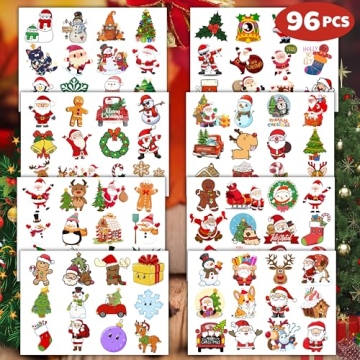 Christmas Temporary Tattoos 96PCS for Party Favors and Gifts