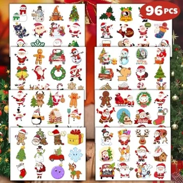 Christmas Temporary Tattoos 96PCS for Party Favors and Gifts