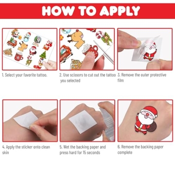 Christmas Temporary Tattoos 96PCS for Party Favors and Gifts