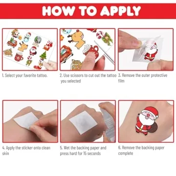 Christmas Temporary Tattoos 96PCS for Party Favors and Gifts