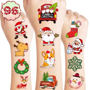 Christmas Temporary Tattoos 96PCS for Party Favors and Gifts
