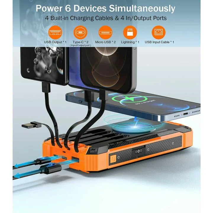 GOODaaa 36000mAh Wireless Power Bank with Flashlights