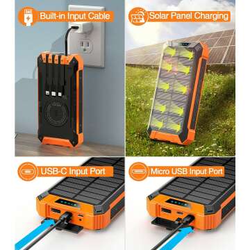 GOODaaa 36000mAh Wireless Power Bank with Flashlights