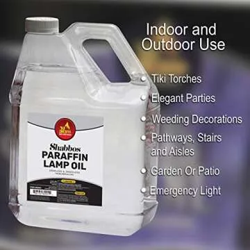 Ner Mitzvah 1 Gallon Paraffin Lamp Oil - Clear Smokeless, Odorless, Clean Burning Fuel for Indoor and Outdoor Use - Shabbos Lamp Oil - 6 Pack