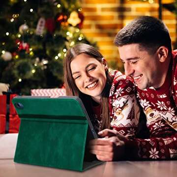 HFcoupe for iPad Air Case 6th Generation 11 inch, 10.9 inch iPad Air 5th / 4th Gen Cases (2022 & 2020 Released), Book Style Cover with Pencil Holder and Pocket, Auto Wake/Sleep,Green