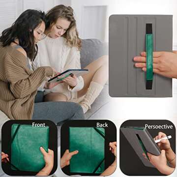 HFcoupe for iPad Air Case 6th Generation 11 inch, 10.9 inch iPad Air 5th / 4th Gen Cases (2022 & 2020 Released), Book Style Cover with Pencil Holder and Pocket, Auto Wake/Sleep,Green