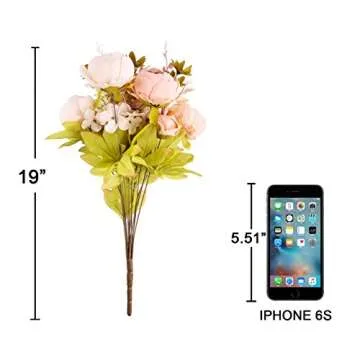 Ogrmar Vintage Artificial Peony Silk Flowers for Home