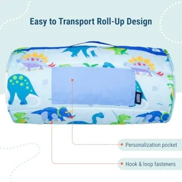 Wildkin Nap Mat with Pillow for Kids - Dinosaur Land