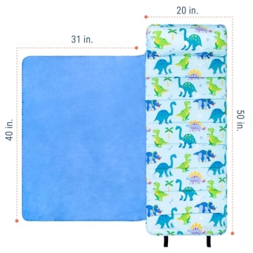 Wildkin Nap Mat with Pillow for Kids - Dinosaur Land