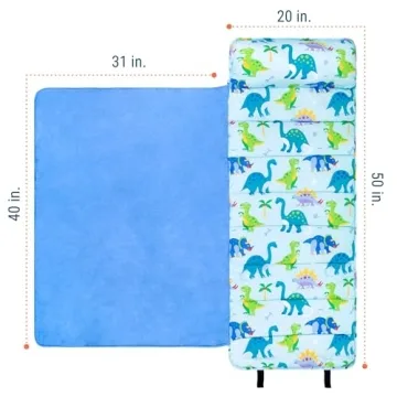 Wildkin Nap Mat with Pillow for Kids - Dinosaur Land