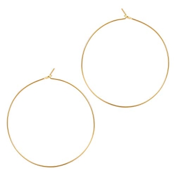 ESMATOO 50mm Lightweight Gold Hoop Earrings for Women