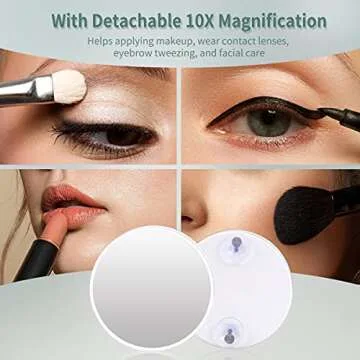 MISAVANITY Vanity Mirror with Lights Hollywood Makeup Mirror Support Wireless Charging 14 Dimmable Bulbs Touch Control Design 3 Color Lighting Modes Rotated