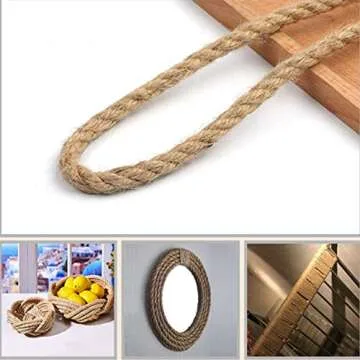 Natural Jute Rope Hemp Rope for DIY Crafts and More