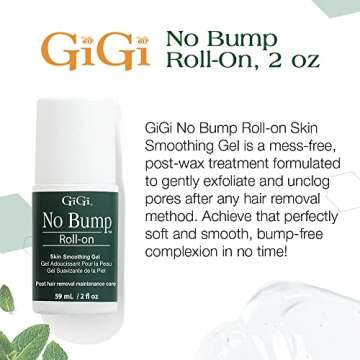 GiGi No Bump Roller Gel - Ingrown Hair Treatment Roll on & Razor Bump Remover, Post-Wax & After Shav...