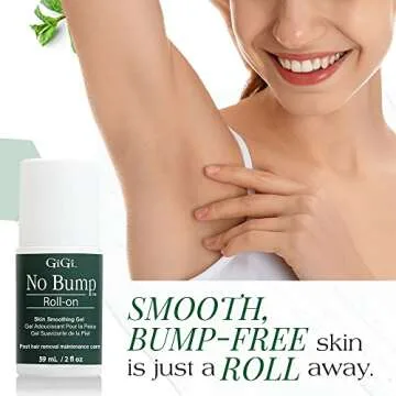 GiGi No Bump Roller Gel - Ingrown Hair Treatment Roll on & Razor Bump Remover, Post-Wax & After Shave Skin Soothing Care, 2 oz