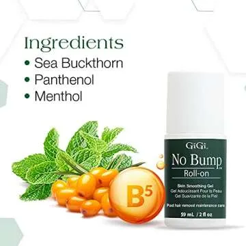 GiGi No Bump Roller Gel - Ingrown Hair Treatment Roll on & Razor Bump Remover, Post-Wax & After Shave Skin Soothing Care, 2 oz