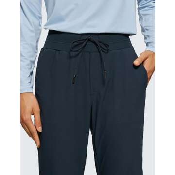 CRZ YOGA Athletic High Waisted Joggers for Women 27.5" - Lightweight Workout Travel Casual Outdoor Hiking Pants with Pockets True Navy Small