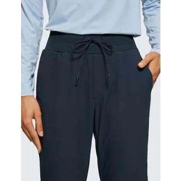 CRZ YOGA Athletic High Waisted Joggers for Women 27.5" - Lightweight Workout Travel Casual Outdoor Hiking Pants with Pockets True Navy Small