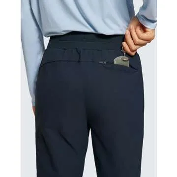 CRZ YOGA Athletic High Waisted Joggers for Women 27.5" - Lightweight Workout Travel Casual Outdoor Hiking Pants with Pockets True Navy Small
