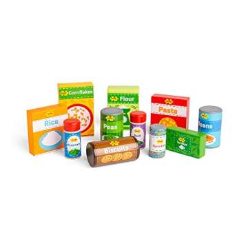 Bigjigs Toys Cupboard Groceries Toy Food, Wooden Toys, Wooden Play Food, Wooden Food Toys, Pretend F...