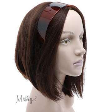 Motique Accessories Tortoise 2 Inch Hard Plastic Headband with Teeth for Women and Girls