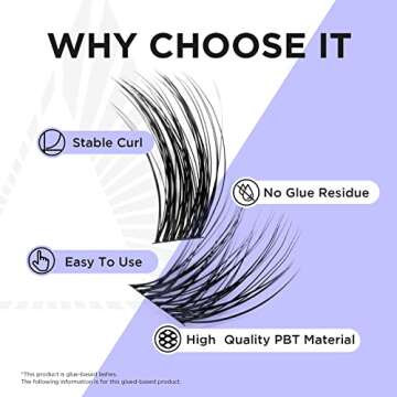 DIY Eyelash Extension,Cluster Lashes Individual False Eyelashes Extension Natural Look Reusable Glue Bonded Black Super Thin Band 48 Lash Clusters by BEYELIAN (Style3 0.07 12mm Black Band)