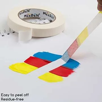 MEEDEN 6 Packs White Artist Tape, 0.5" 0.75" 1.0" x 60 Yard, Multi-Sized Masking Art Tape, Acid-Free Painters Tape for Painting Drafting Canvas Framing, General Purpose for Craft, Office, School