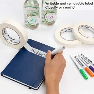 MEEDEN 6 Packs White Artist Tape, 0.5" 0.75" 1.0" x 60 Yard, Multi-Sized Masking Art Tape, Acid-Free Painters Tape for Painting Drafting Canvas Framing, General Purpose for Craft, Office, School