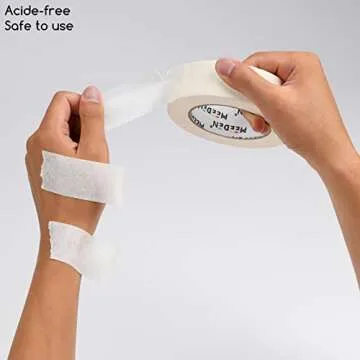 MEEDEN 6 Packs White Artist Tape, 0.5" 0.75" 1.0" x 60 Yard, Multi-Sized Masking Art Tape, Acid-Free Painters Tape for Painting Drafting Canvas Framing, General Purpose for Craft, Office, School