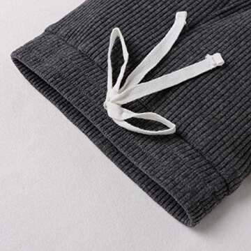 Newborn Baby Boy Girl Clothes Ribbed Knitted Cotton Long Sleeve Romper Long Pants Solid Color Fall Winter Outfits (A-X- Dark Grey, 0-3 Months)