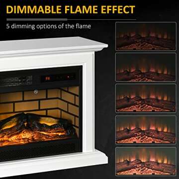 HOMCOM 31" Electric Fireplace with Dimmable Flame Effect