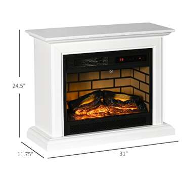HOMCOM 31" Electric Fireplace with Dimmable Flame Effect