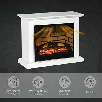 HOMCOM 31" Electric Fireplace with Dimmable Flame Effect