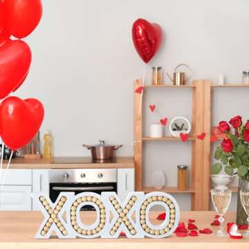 Yinkin Wooden Beaded XOXO Sign for Home Decor